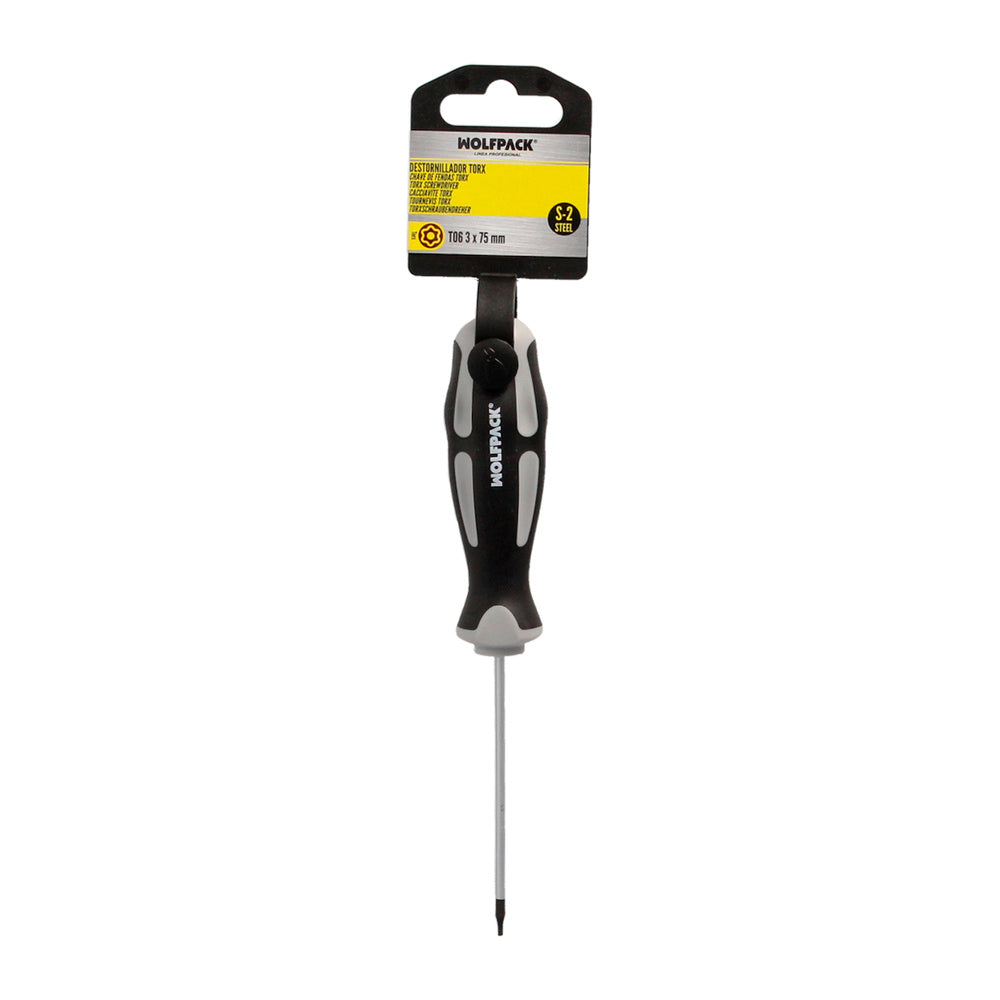 Chave torx aço s2 cabo tpr bimaterial. Medida t06 x ø 3,0 x 75 mm