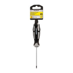 Chave de fendas torx inviolável em aço S2, cabo bimaterial TPR. Medida T08 x Ø 3,0 x 75 mm