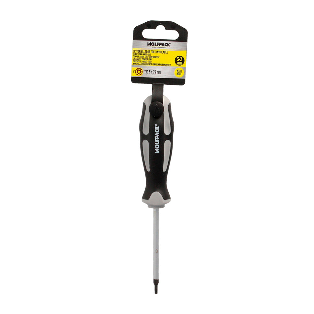 Destornillador torx inviolable acero s2 mango tpr bimaterial. Medida t10 x ø 5,0 x 75 mm