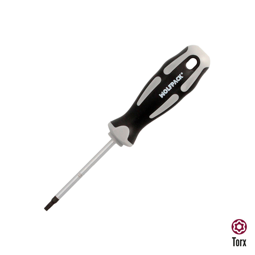 Tamper-proof torx screwdriver S2 steel, TPR bi-material handle. Size T15 x ø 5.0 x 75 mm