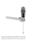 Chave de fendas torx inviolável aço S2 punho TPR bimaterial. Medida T15 x Ø 5,0 x 75 mm