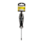 Chave de fendas torx inviolável em aço S2, cabo em TPR bimaterial. Medida T20 x Ø 5,0 x 75 mm