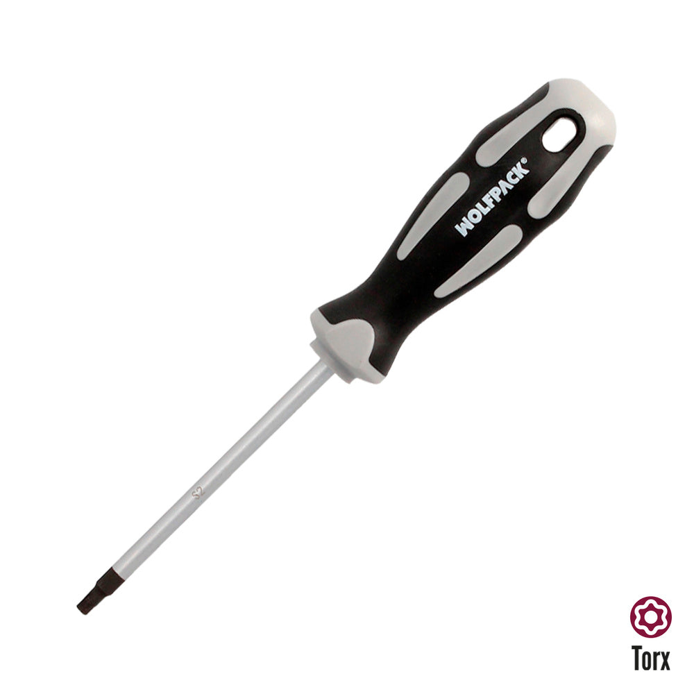 Tamper-proof torx screwdriver s2 steel tpr bi-material handle. Size T20 x ø 5.0 x 75 mm