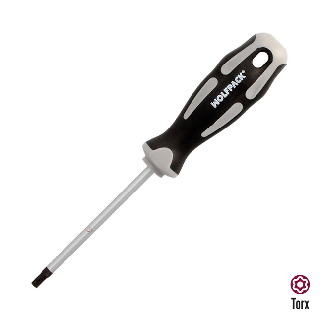 Destornillador torx inviolable acero S2 mango TPR bimaterial. medida T27 x ø 6,0 x 100 mm