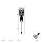 Chave de fendas torx inviolável, aço S2, cabo TPR bimaterial. Medida T27 x Ø 6,0 x 100 mm