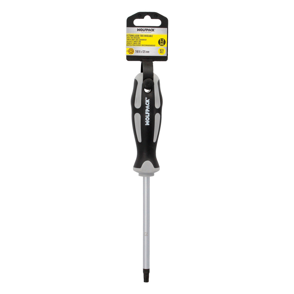 Chave de fendas torx inviolável aço S2 punho TPR bimaterial. Medida T40 x Ø 8,0 x 125 mm