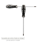 Destornillador phillips acero s2 mango tpr bimaterial. Medida ph 0 - ø 3,0 x 75 mm din5262.