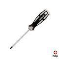 Destornillador phillips acero s2 mango tpr bimaterial. Medida ph 1 x ø 5,0 x 100 mm  din5262.