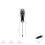 Chave de fendas pozidriv aço S2 cabo TPR bimaterial. Medida PZ1 x Ø 5 x 38 mm DIN 5262.