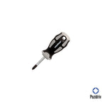Chave de fendas pozidriv aço S2 cabo TPR bimaterial. Medida PZ1 x Ø 5 x 38 mm DIN 5262.