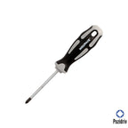 Chave de fendas pozidriv aço S2 cabo TPR bimaterial. Medida PZ1 x Ø 5 x 75 mm DIN5262.