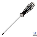 Chave de fendas pozidriv aço s2 cabo tpr bimaterial. Medida pz 2 x ø 6 x 150 mm din5262.