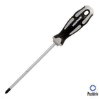 Chave de fendas pozidriv aço s2 cabo tpr bimaterial. Medida pz 2 x ø 6 x 150 mm din5262.
