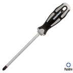 Chave de fendas pozidriv aço s2 punho tpr bimaterial. Medida pz 3 x ø 8 x 150 mm din5262.