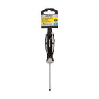 Destornillador plano estampado acero s2 mango tpr bimaterial. Medida 0,8 x ø 4,0 x 75 mm din5265