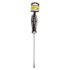 Chave de fendas de ponta plana estampada em aço S2, cabo em TPR bimaterial. Medida 1,6 x ø 8,0 x 200 mm DIN 5265