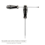 Flathead screwdriver, S2 steel, TPR bi-material handle. Size 1.0 x ø 5.0 x 150 mm, DIN 5265