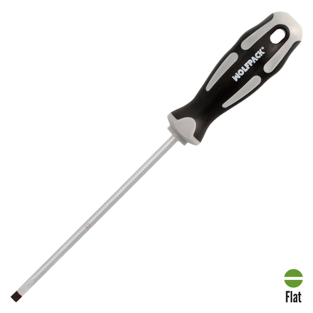 Flat head screwdriver, S2 steel, TPR bi-material handle. Size 1.2 x ø 6.0 x 150 mm, DIN5265
