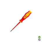 Destornillador plano aislado certificado vde 1.000 v. Medida 0,4 x ø 2,5 x 75 mm destornillador seguridad electricista