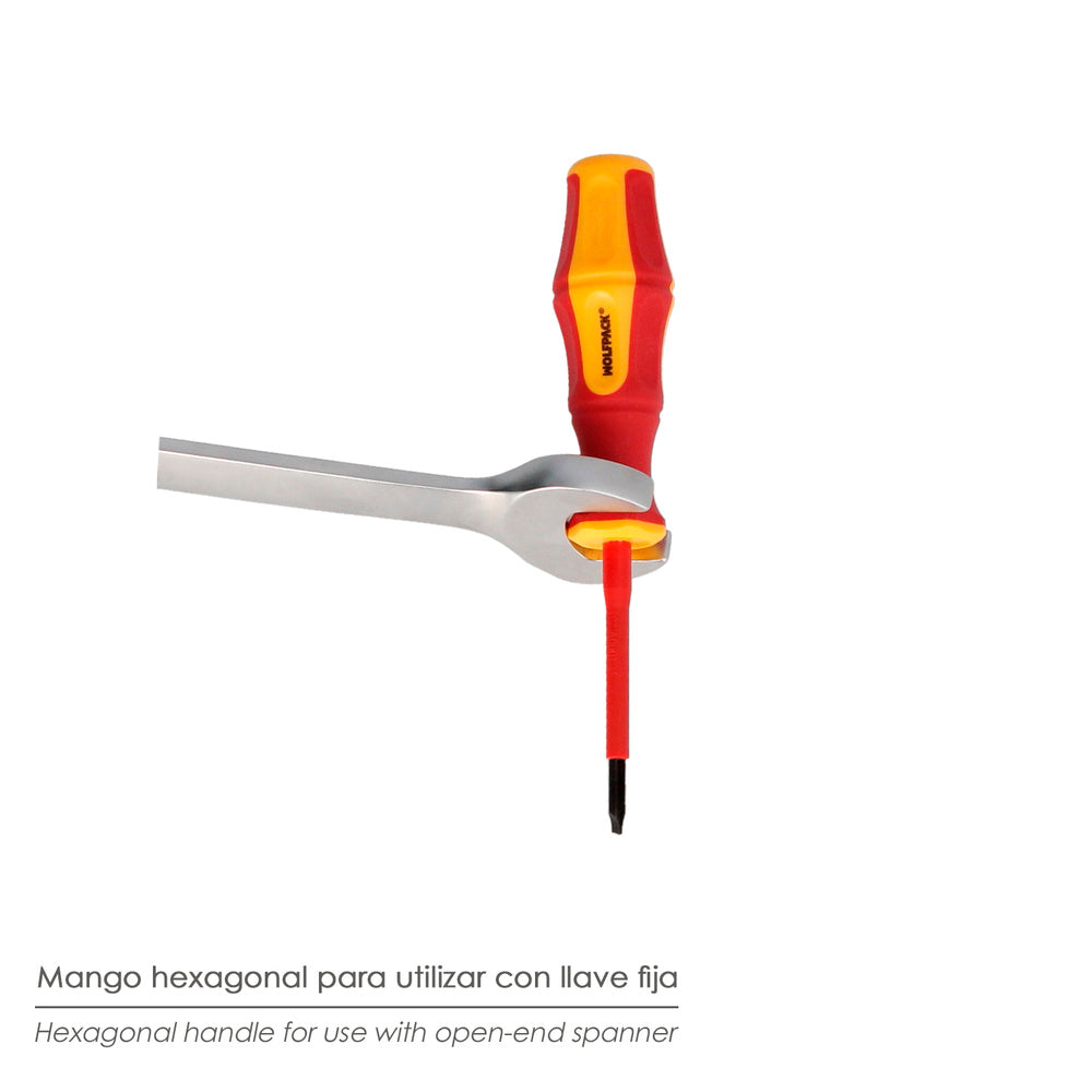 Destornillador plano aislado certificado vde 1.000 v. Medida 1,0 x ø 5,5 x 125 mm destornillador seguridad electricista