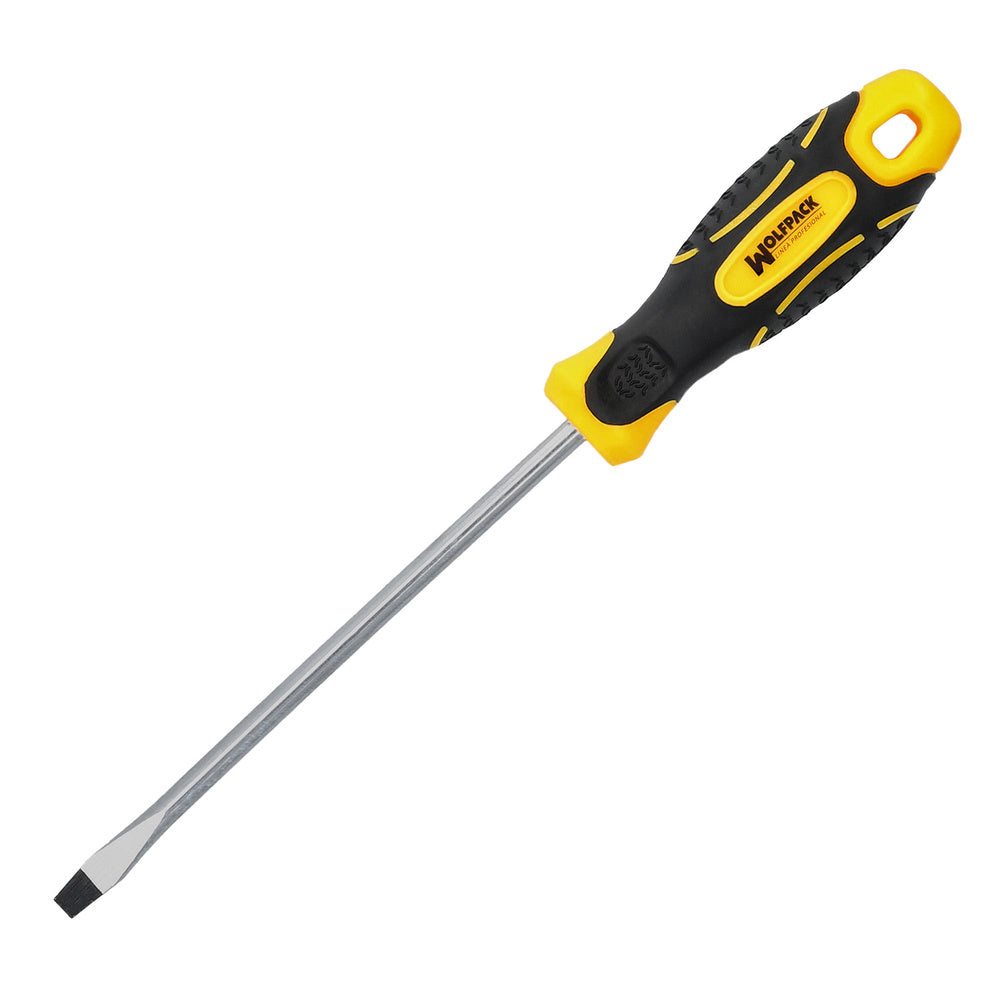 Destornillador mango bimaterial boca estampada 6x150 mm destornillador plano, cromo vanadio,