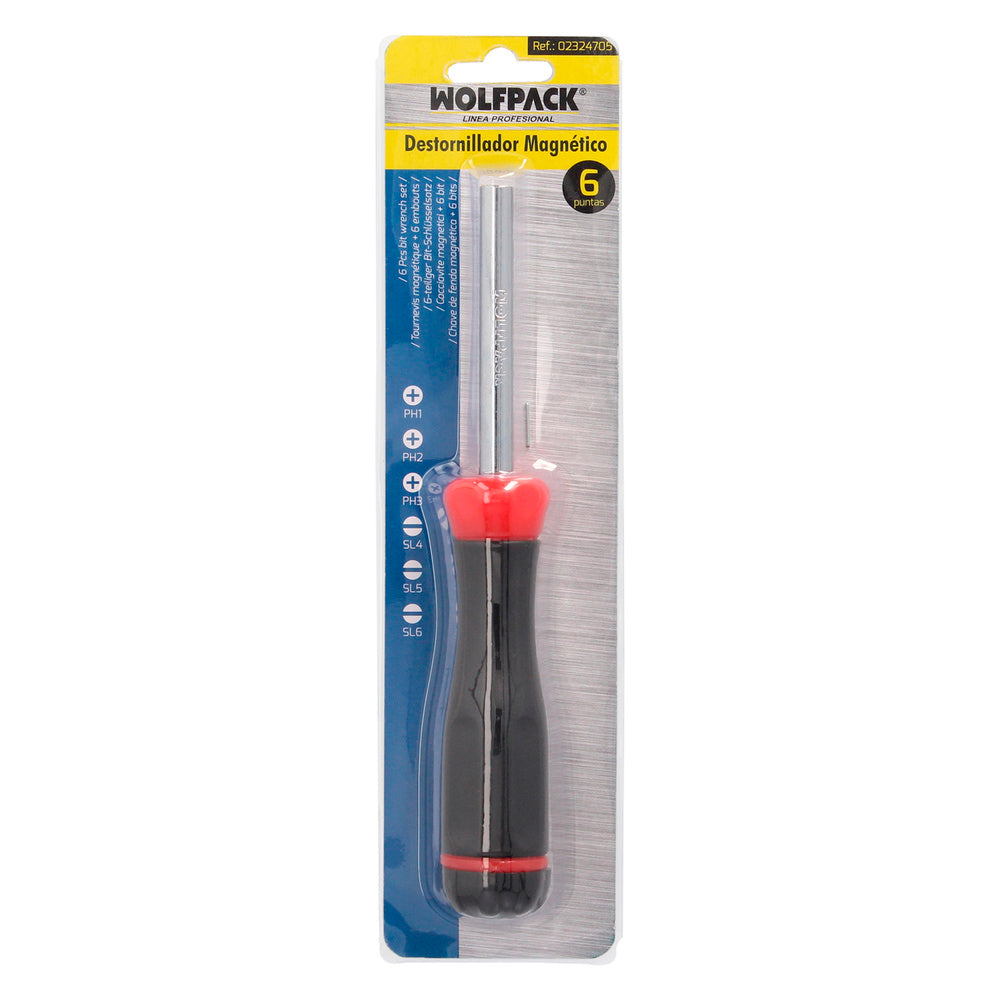 Juego de puntas con destornillador  1/4" 7 piezas. Acero cromo vanadio, kit destorpuntas, puntas destornillador.