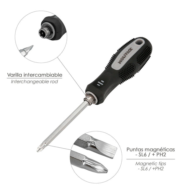 Destornillador intercambiable 6x150 mm