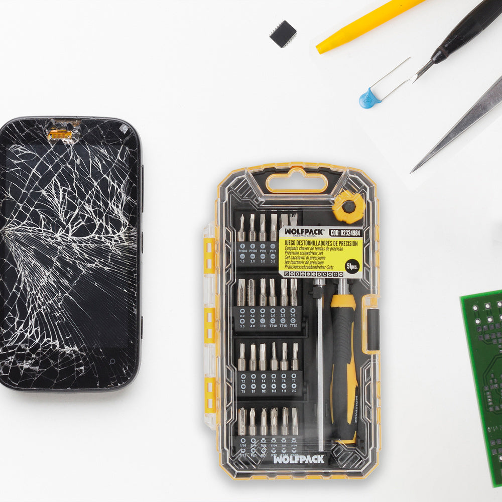 Juego destornilladores precisión con  51 piezas kit reparación herramientas para móviles electrónica