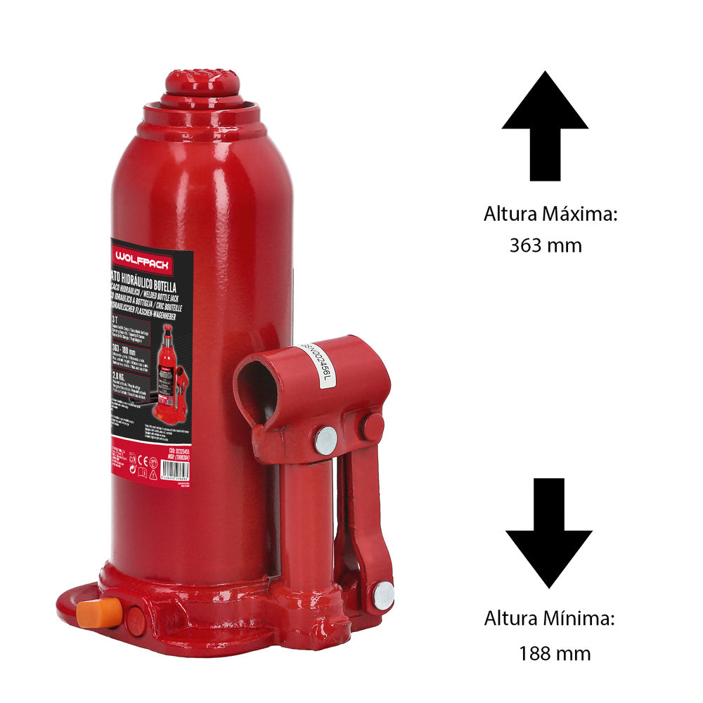 Bottle jack 3000 kg.