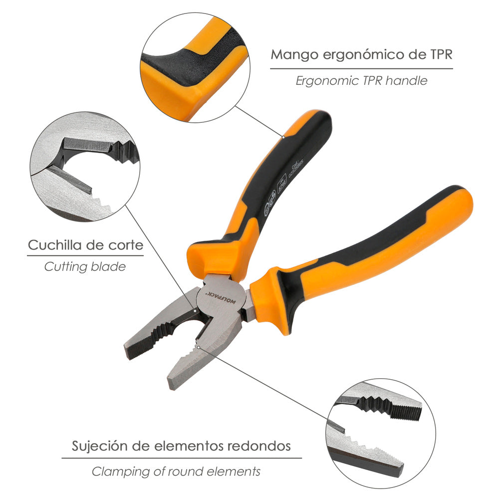 Combination pliers 200 mm DIN 5746 steel