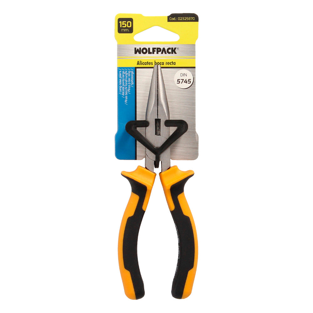 Straight nose pliers 150 mm steel DIN 5745 straight tip pliers, long nose pliers,