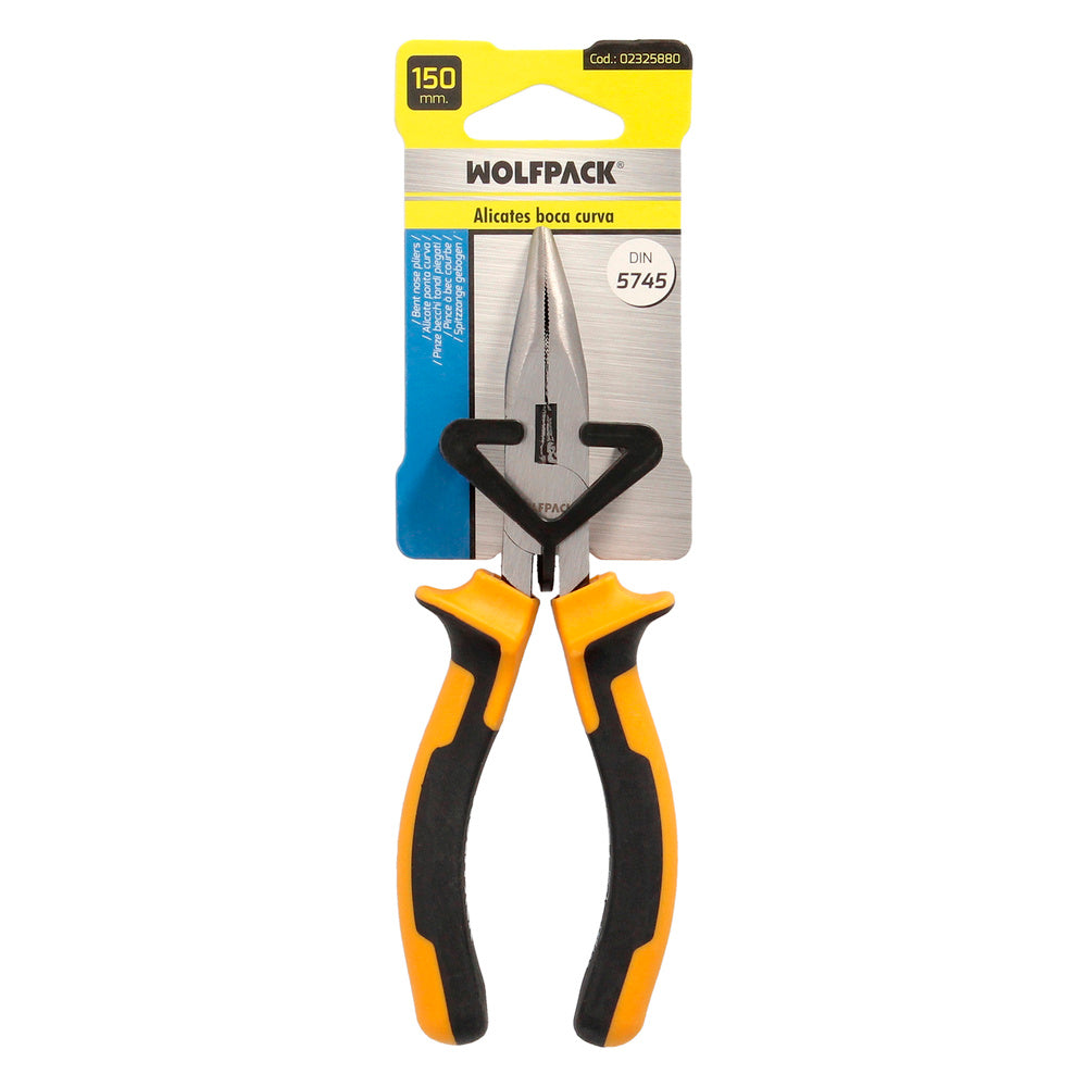 Curved nose pliers 150 mm steel DIN 5745 curved nose pliers, long nose pliers,