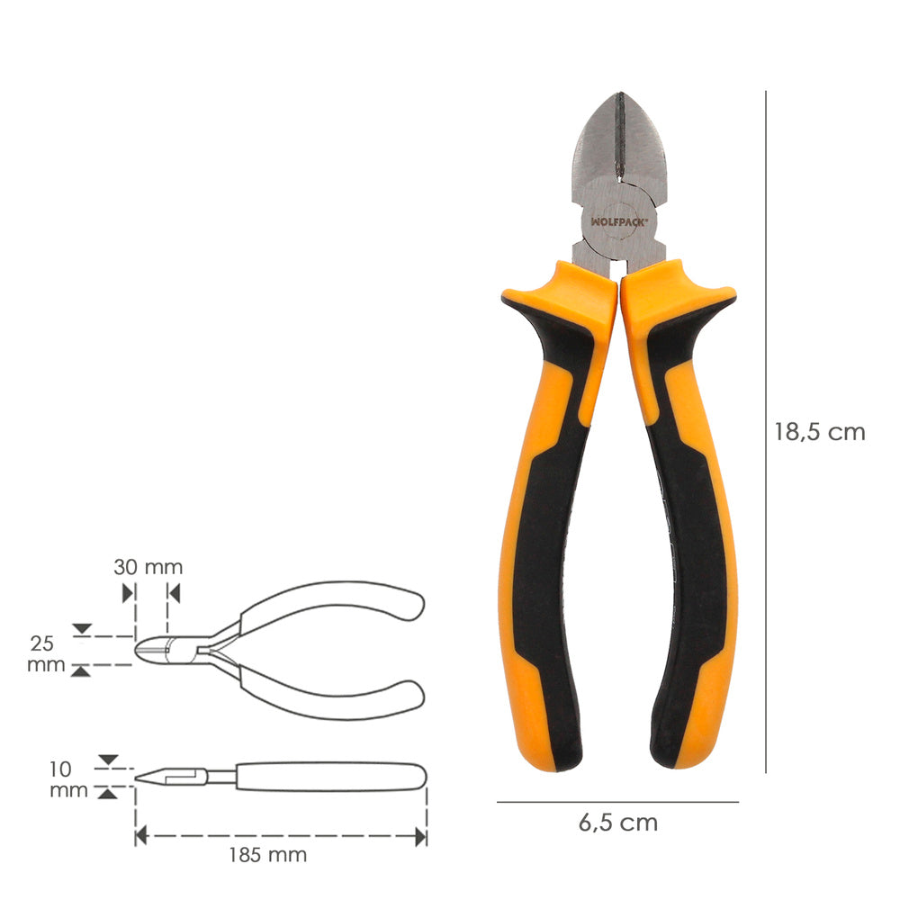 Diagonal cutting pliers 175 mm steel DIN 5749 wire stripper, cable cutter, wire stripper