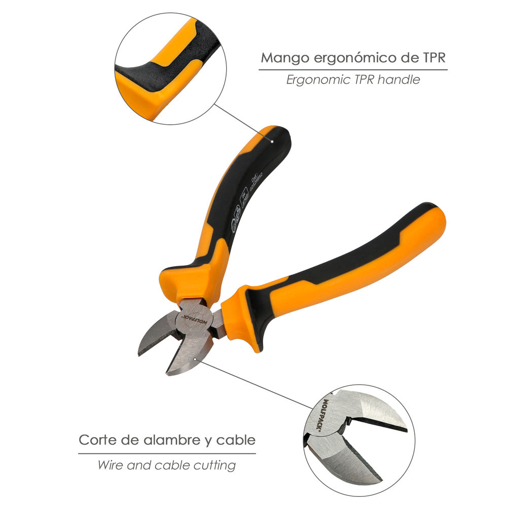 Diagonal cutting pliers 175 mm steel DIN 5749 wire stripper, cable cutter, wire stripper