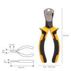 Alicates corte frontal 150 mm acero din 5745. Pelacables, corta cables, pelador cables,