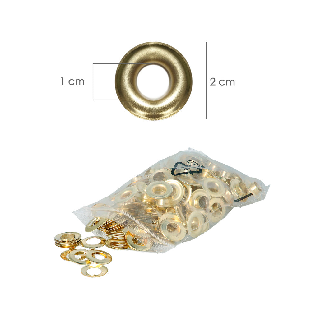 Ilhoses metálicos grandes para lona ø interior 10 mm (saco 100 unidades)