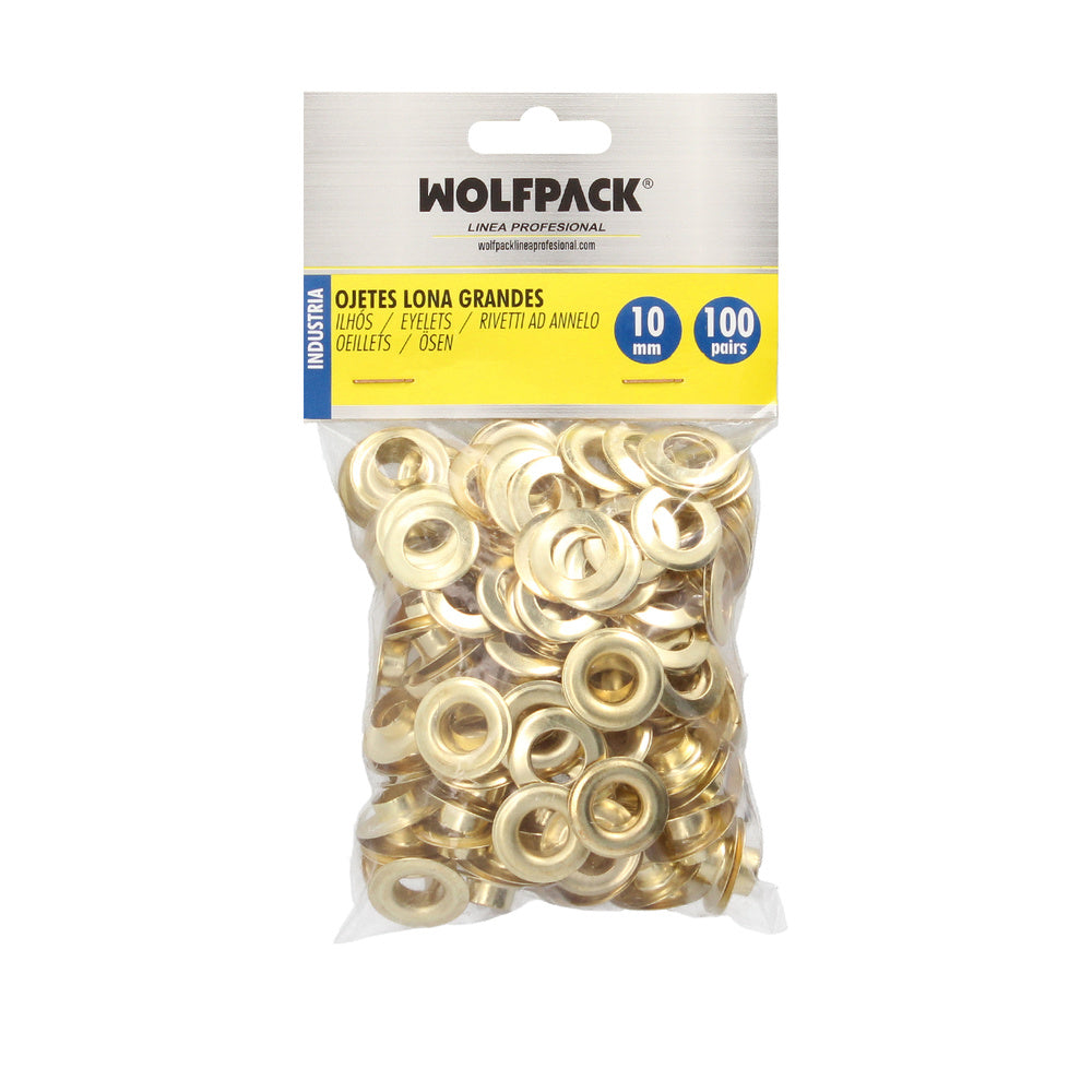 Ilhoses metálicos grandes para lona ø interior 10 mm (saco 100 unidades)