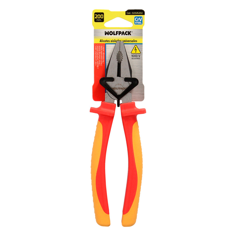 Combination pliers 200 mm insulated handles chrome vanadium steel wire strippers, cable cutters, cable strippers
