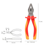 Alicates universales 150 mm mangos aislados acero cromo vanadio pelacables, corta cables, pelador cables