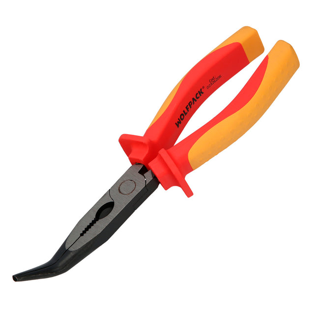 Alicates boca curva 200 mm. mangos aislados acero cromo vanadio pelacables, corta cables, pelador cables