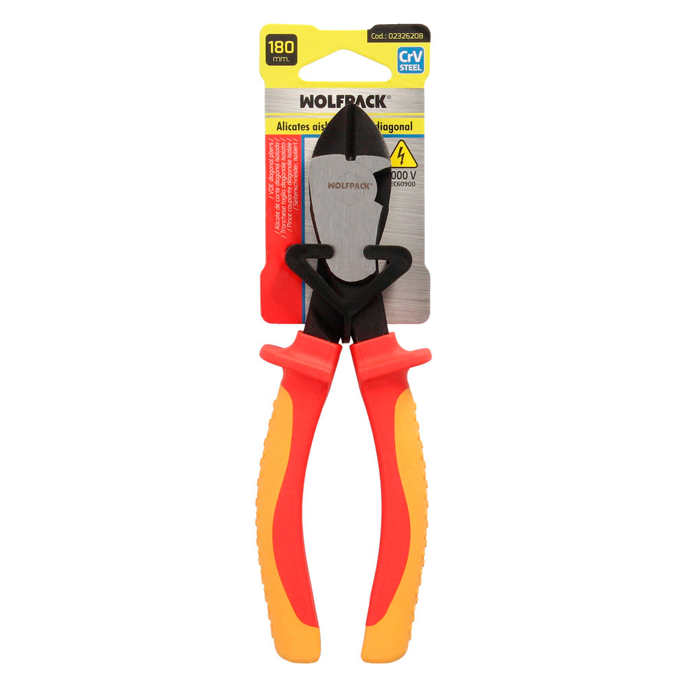 Diagonal cutting pliers 180 mm insulated handles chrome vanadium steel wire strippers, cable cutters, cable strippers
