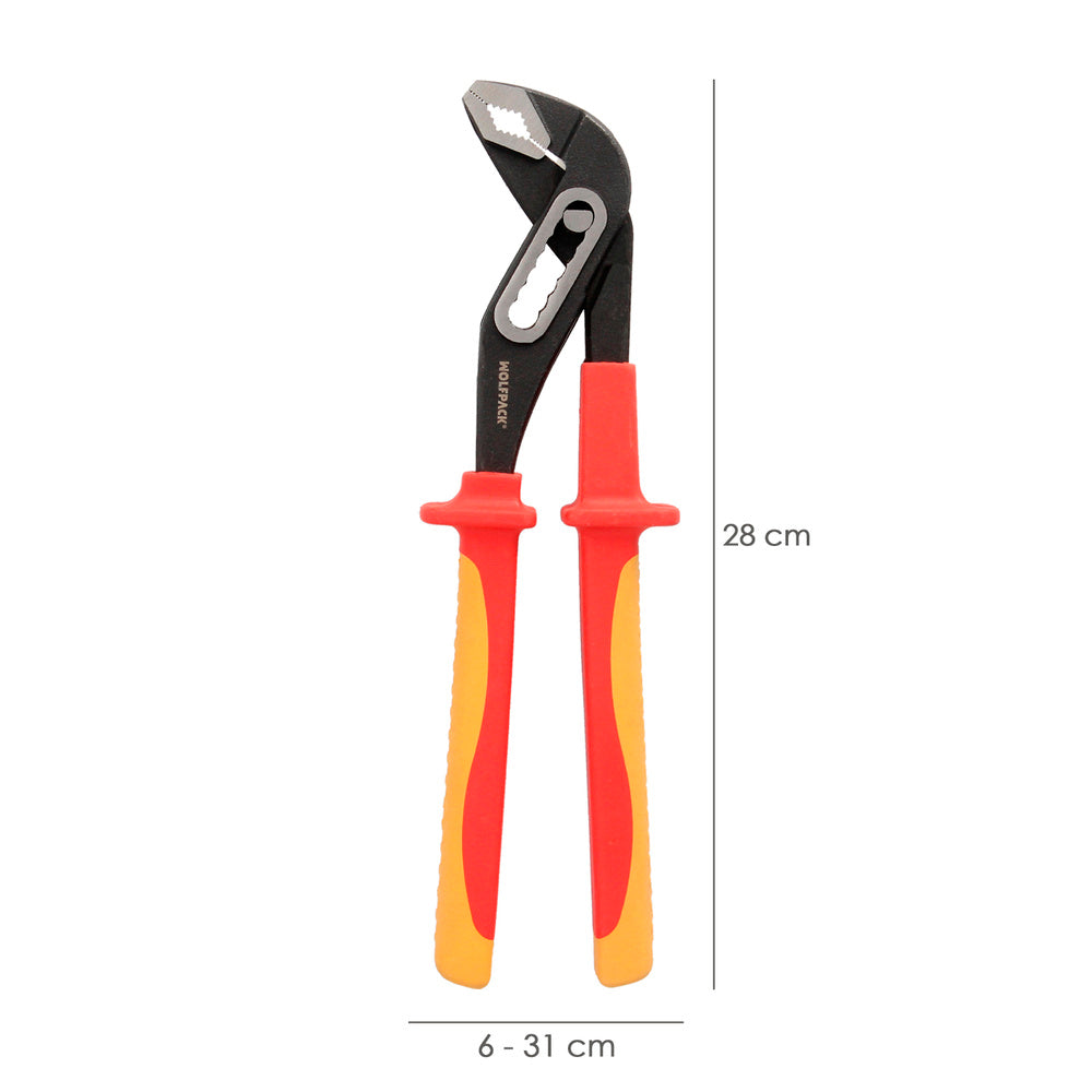 Multiple opening pliers 240 mm VDE 1,000 V insulated handles. Chrome vanadium steel