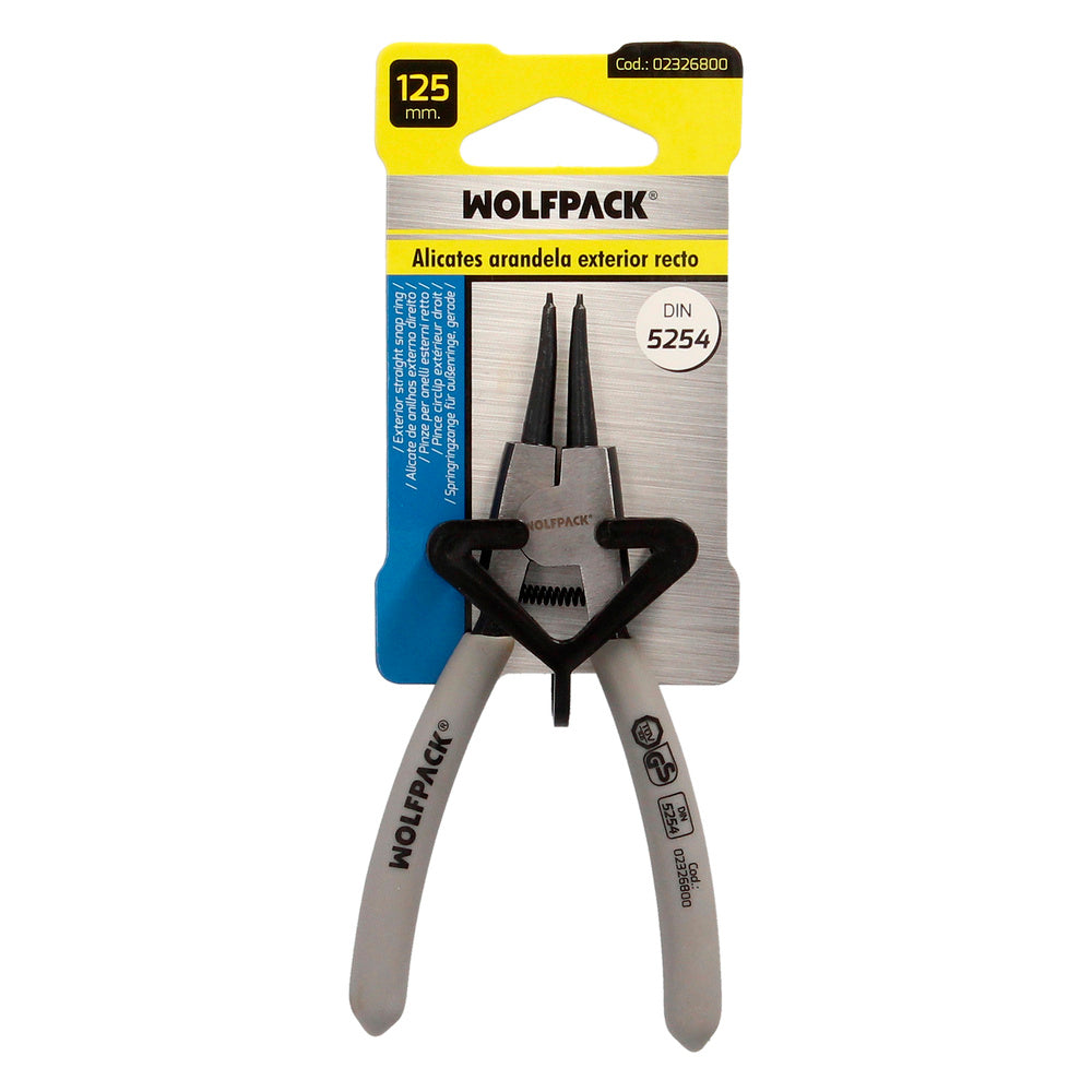 External straight circlip pliers 125 mm steel DIN 5254. Pressure rings, retaining rings, circlips