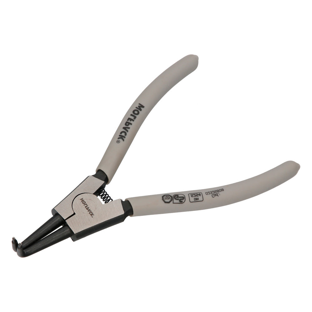 Alicates arandelas exteriores curvo 175 mm acero din 5254. Anillos de presión, anillos de retención, arandelas circlips