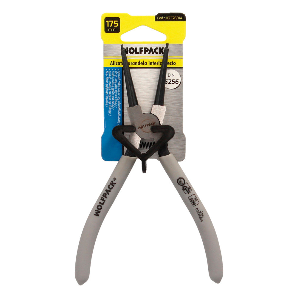 Internal circlip pliers straight 175 mm steel din 5256. Retaining rings, snap rings, circlips