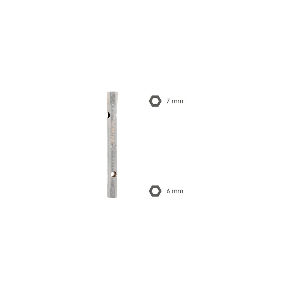 Llave tubo tubular 6x7 fabricada en acero cromo vanadio, llave grifería, llave de tubo para grifos, llaves de tubo doble