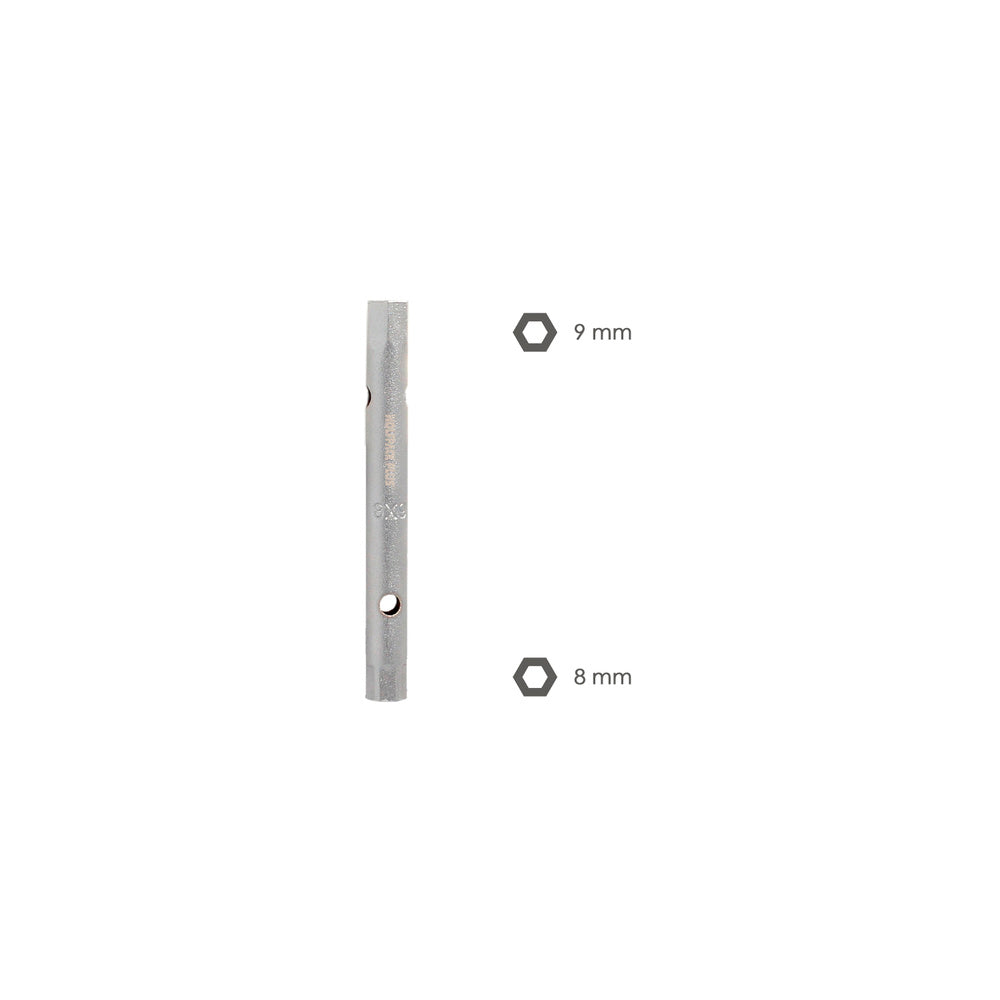 Llave tubo tubular 8x9 fabricada en acero cromo vanadio, llave grifería, llave de tubo para grifos, llaves de tubo doble