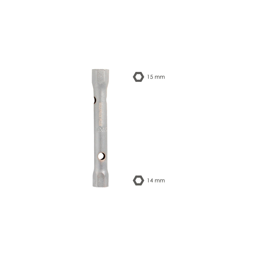 Llave tubo tubular 14x15 fabricada en acero cromo vanadio, llave grifería, llave de tubo para grifos, llaves de tubo doble