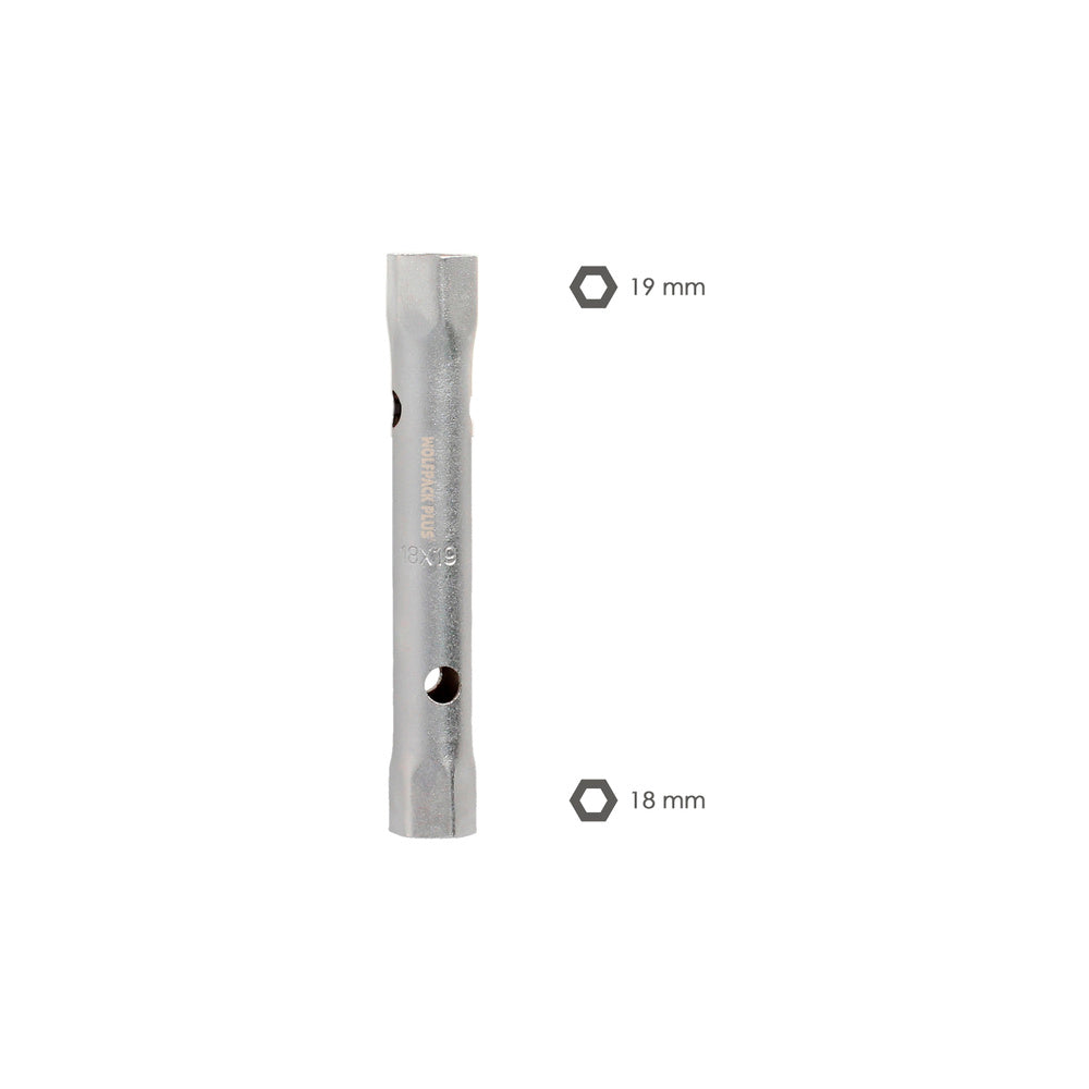 Llave tubo tubular 18x19 fabricada en acero cromo vanadio, llave grifería, llave de tubo para grifos, llaves de tubo doble
