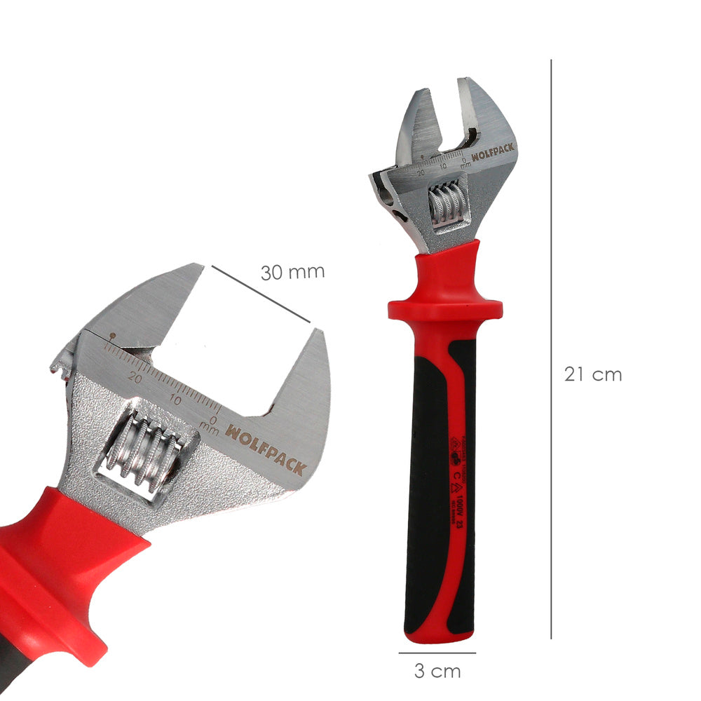 Chave ajustável isolada VDE 8". Chave ajustável isolada, chave inglesa, chave de porcas isolada,